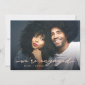 Verlobungsparty | Foto und Imitate Rose Gold Back Einladung (Vorderseite)