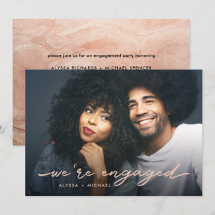 Verlobungsparty   Foto und Imitate Rose Gold Back Einladung