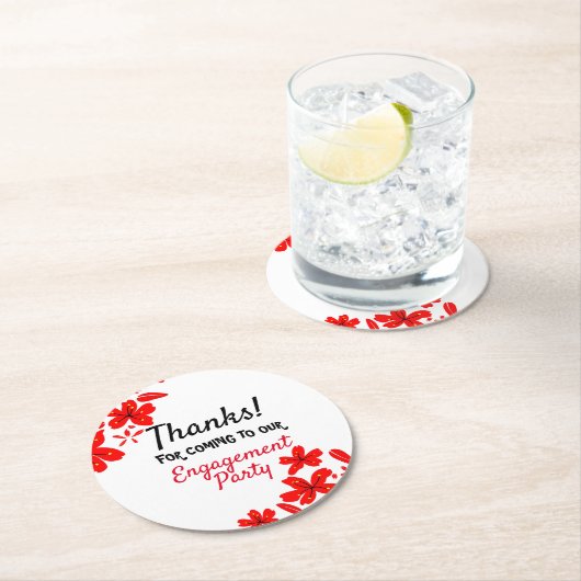 Verlobungsparty Runder Pappuntersetzer (Vor Ort)