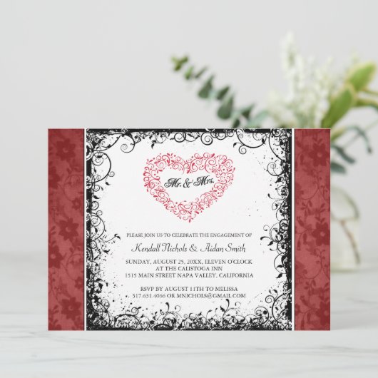 Verlobungspartyeinladungen Einladung (Stehend Vorderseite)