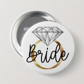 Verlobungsring mit Diamant in Gold Button (Vorne & Hinten)