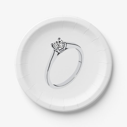 Verlobungsring mit Diamant Pappteller (Vorderseite)