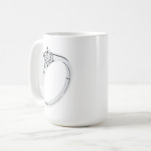 Verlobungsring und Datum Kaffeetasse (Vorderseite Links)