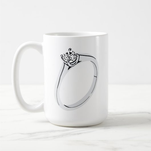 Verlobungsring und Datum Kaffeetasse (Links)