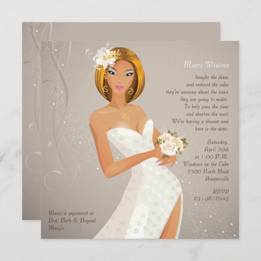 Verlockende Braut - Brautparty-Einladung Einladung (Vorne/Hinten)