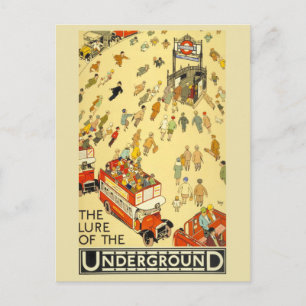 Verlockung des Untergrunds London Vintage Plakat Postkarte