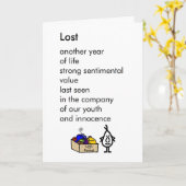 Verloren - ein lustiges und sentimentales Geburtst Karte (Gelbe Blume)