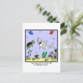 verloren: Hai-Cartoon Postkarte (Stehend Vorderseite)