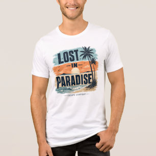 Verloren im Paradies Strandsonnenuntergang Tri-Blend Shirt
