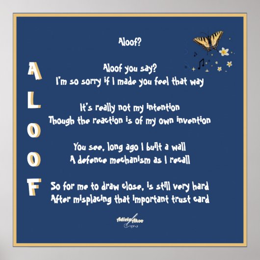 Verloren in einem Quatrain - Aloof - Poster von Ad (Vorne)