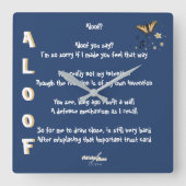 Verloren in einem Quatrain von Adiela Akoo - Aloof Quadratische Wanduhr (Vorderseite)