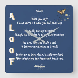 Verloren in einem Quatrain von Adiela Akoo - Aloof Quadratische Wanduhr