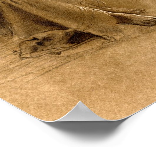 verloren in Gedanken (braunes Papier) Poster (Ecke)