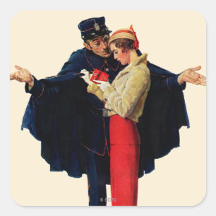 Verloren in Paris Quadratischer Aufkleber