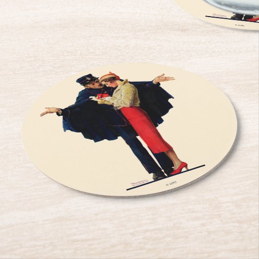 Verloren in Paris Runder Pappuntersetzer (Angewinkelt)