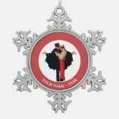 Verloren in Paris Schneeflocken Zinn-Ornament (Vorderseite)