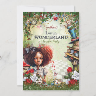 Verloren in Wonderland Geburtstagsparty Einladung