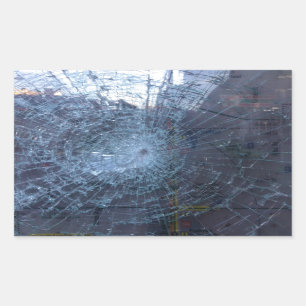 Verloren -- mit defektem Glas und Karte Rechteckiger Aufkleber