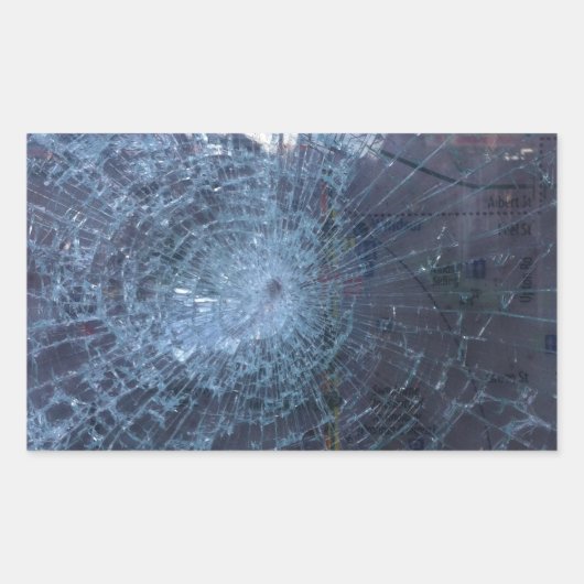 verloren — mit gebrochenem Glas und Karte Rechteckiger Aufkleber (Vorderseite)