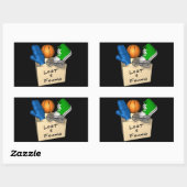 verloren und gefunden rechteckiger aufkleber (Blatt)