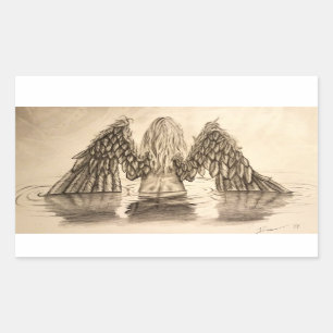 Verloren wenig Engel, der Entwurf zeichnet Rechteckiger Aufkleber