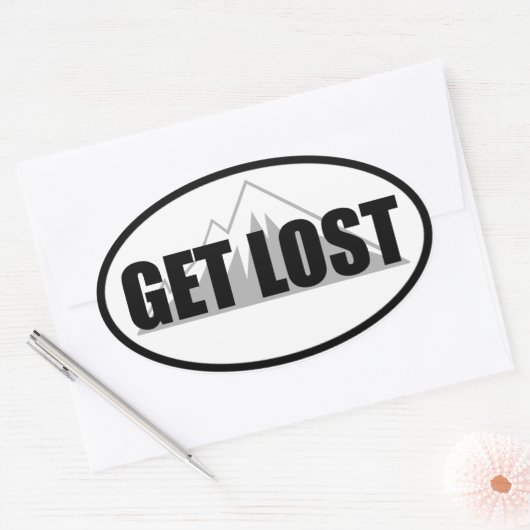 Verloren werden ovaler aufkleber (Umschlag)