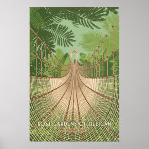 Verlorene Gärten von Heligan Cornwall Reiseplakat Poster