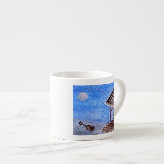 ...verlorene Gitarre.Kunst von Jutta Gabriel... Espressotasse (Vorderseite Rechts)