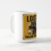 Verlorene Katze Laternen-Abenteuer-Design Kaffeetasse (Vorderseite Links)