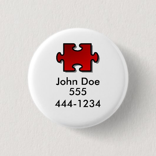 Verlorene Kind-Identifikation Button (Vorderseite)