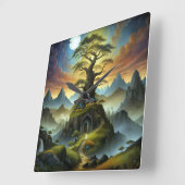 Verlorene Welt Quadratische Wanduhr (Winkel)