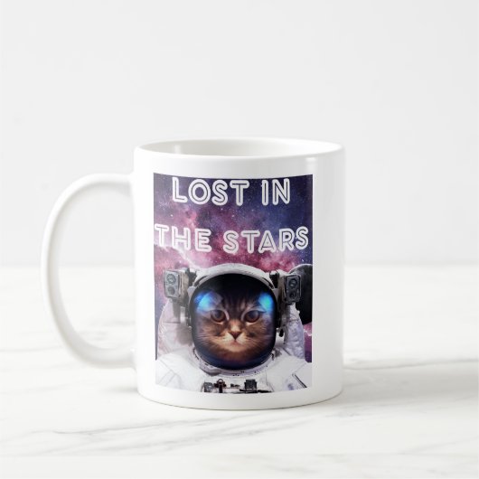 Verlorener Astronaut Katzenbecher Kaffeetasse (Links)