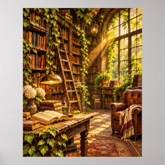 Verlorener Buchladen - Goldenes Morgenlicht Poster