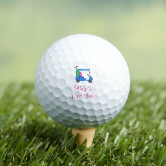 Verlorener Golfball Custom Preppy Blau Golfwagen L (Insitu T-Shirt)