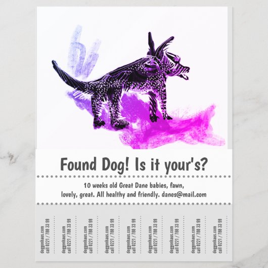 Verlorener Hund Grafikdesign Poster Flyer (Vorne)