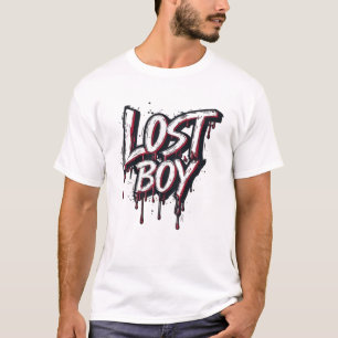 Verlorener Junge tropfende Graffiti-Typografie Gra T-Shirt