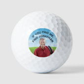Verlorener Spaßball Sein Foto Name Golfball (Vorderseite)