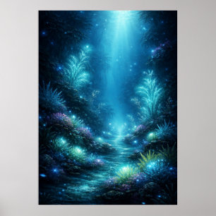 Verlorenes Atlantis – Leuchtende Unterwasser-Stadt Poster