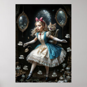 Verlorenes Mädchen in Wonderland Poster