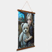 Verlorenes Mädchen Wandteppich Mit Holzrahmen (Gewinkelt)