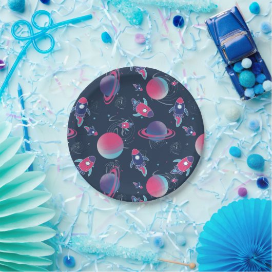 Verlorenes Party für Weltraumkinder Pappteller (Party)