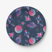 Verlorenes Party für Weltraumkinder Pappteller (Vorderseite)