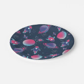 Verlorenes Party für Weltraumkinder Pappteller (Schrägansicht)