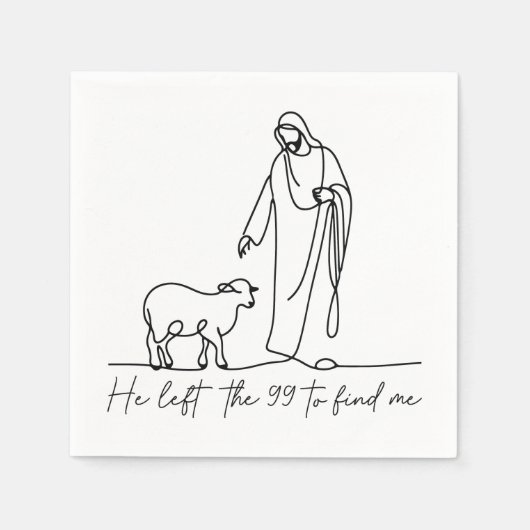 verlorenes Schaf Jesus Serviette (Vorderseite)