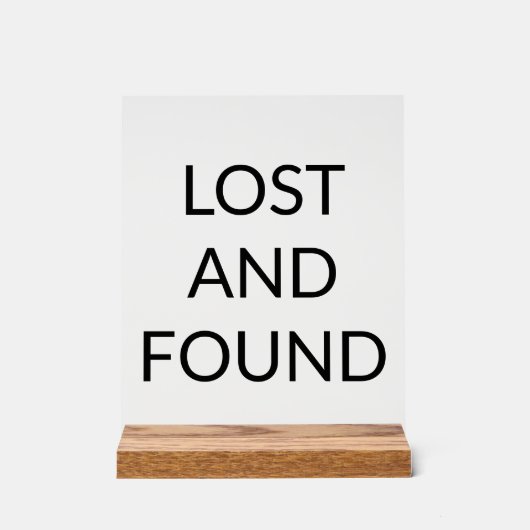 Verlorenes und gefundenes Gebiet Acrylschild (Vorderseite)
