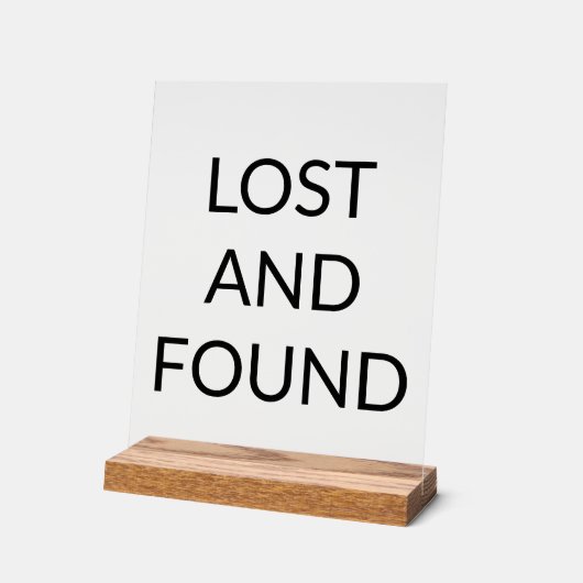 Verlorenes und gefundenes Gebiet Acrylschild (Winkel)