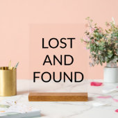 Verlorenes und gefundenes Gebiet Acrylschild (Hochzeit)