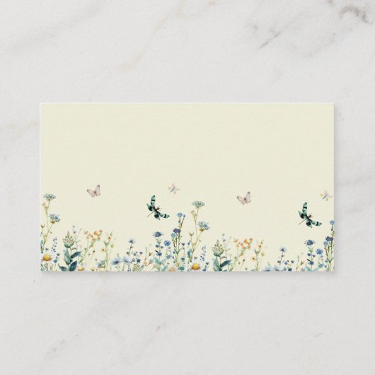 Verlosung für Blaue und grüne Wildblume Begleitkarte (Rückseite)