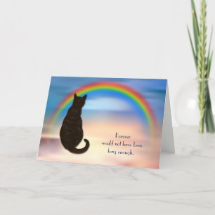 Verlust der Black Cat Rainbow Sympathy Card Feiertagskarte