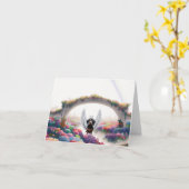 Verlust der Dackel Rainbow Bridge Sympathy Card Karte (Gelbe Blume)